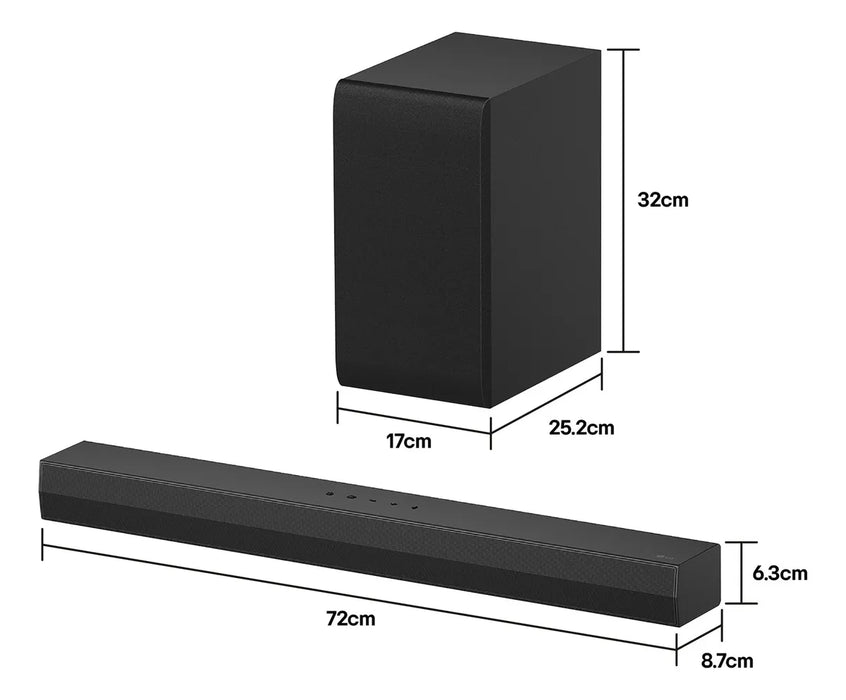 LG SOUNDBAR S40T | BARRA DE SONIDO 2.1 CANALES 300W CON AI SOUND PRO, SUBWOOFER INALAMBRICO Y WOW INTERFACE | AUDIO ENVOLVENTE Y PERSONALIZABLE GRADO A