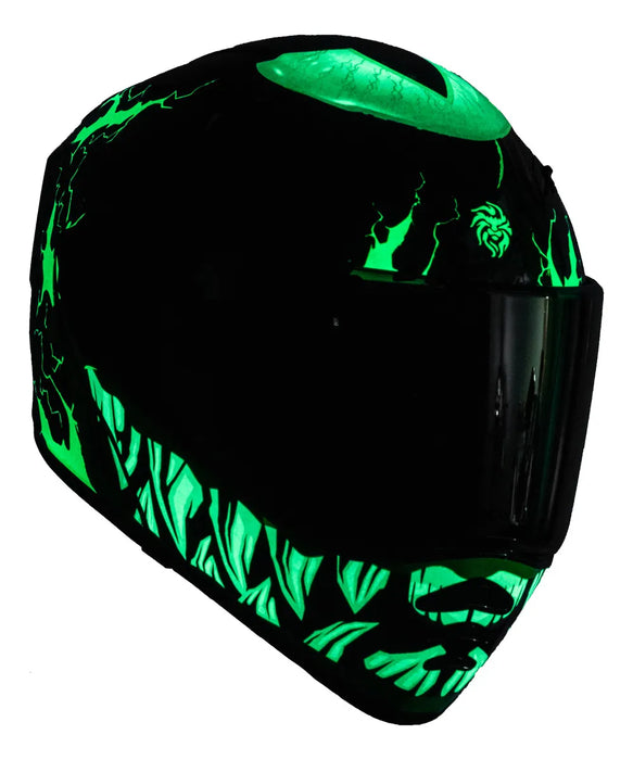 CASCO KOV ESTELAR TROLL NEGRO Y VERDE FLUORESCENTE TALLA XL GRADO A