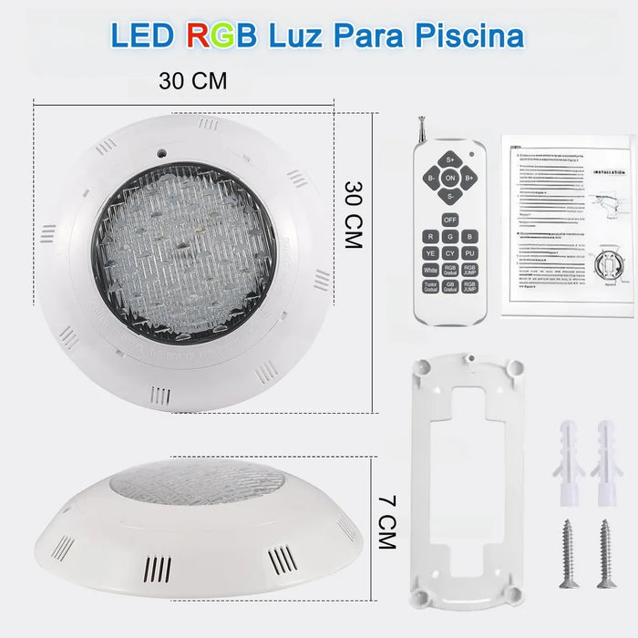 Luces Para Piscina 360 Led Rgb Ip68 36w Lampara Con Control GRADO B