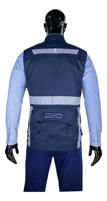 Chaleco Reflectante Bultex Zacatecas 6 Bandas Seguridad Azul Marino Extra Grande GRADO B