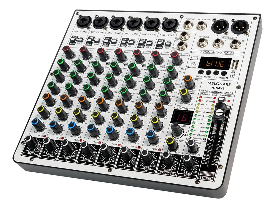 CONSOLAS SONIDO 8 CANALES MEZCLADOR AUDIO 16 DSP DJ MIXER GRADO B