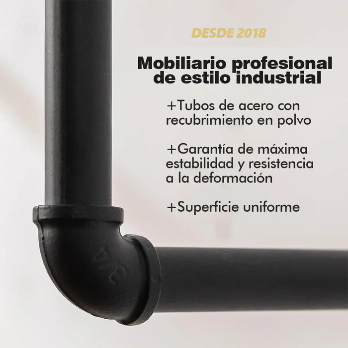 PERCHEROS DE ROPA INDUSTRIALES, PERCHEROS PARA COLGAR EN LA PARED, CON CUATRO VARILLAS PARA COLGAR, ESTANTES DE ROPA RESISTENTES, ORGANIZADOR DE CLÓSET STEAMPUNK INDUSTRIAL. GRADO B
