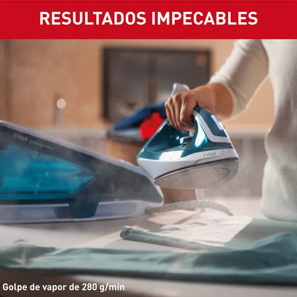 GENERADOR DE VAPOR EXPRESS EASY BLANCO AZUL PLANCHA TU ROPA FACIL Y RAPIDO TANQUE DE 14 L TFAL GRADO A