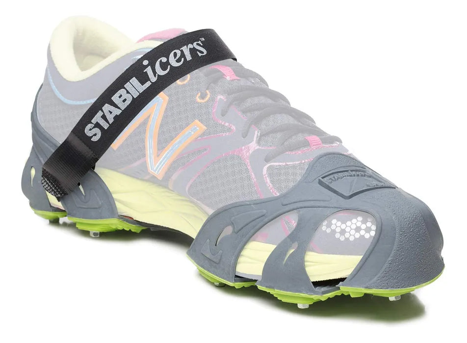 STABILicers Run Traction Cleats for Running on Snow and Ice, Grey/Green, Medium GRADO A