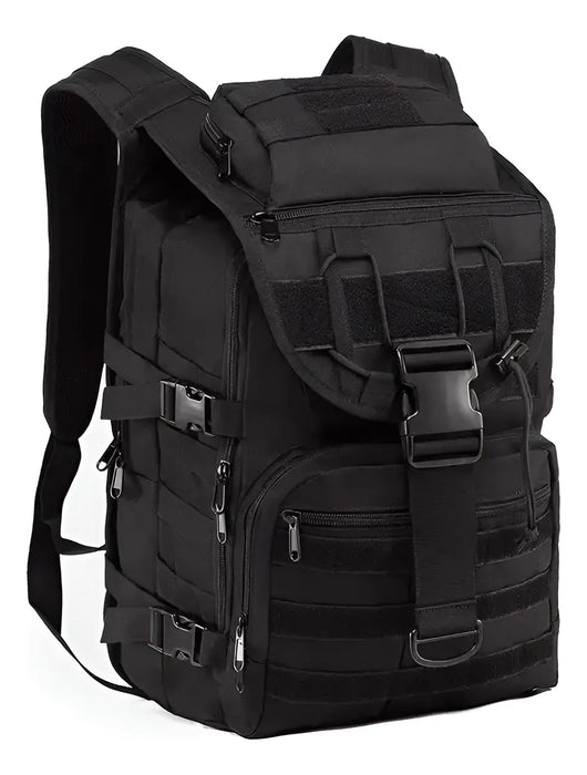 MOCHILA TACTICA DE CAMPING IMPERMEABLE GRAN CAPACIDAD 40L NEGRO POLIESTER 800D OXFORD GRADO B