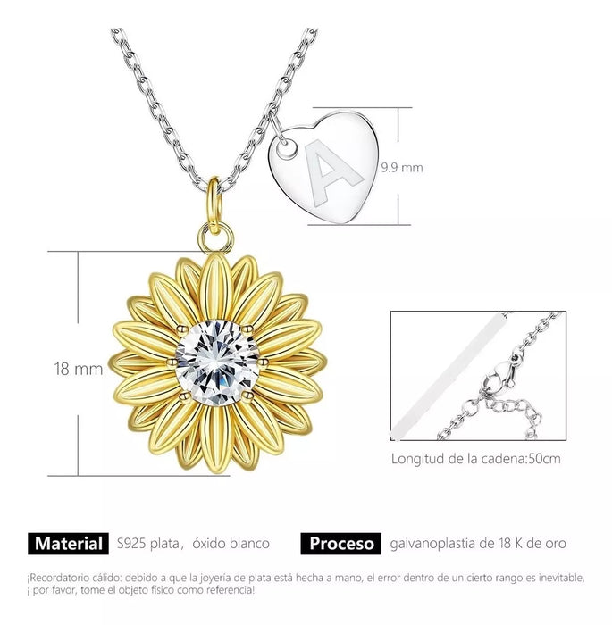 joyeria mujer collare de plata 925 collares girasol dijes 764