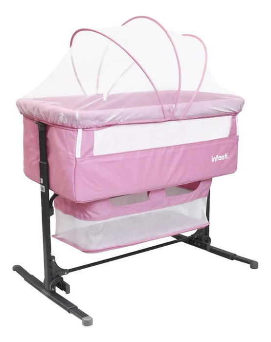 CUNA COLECHO INFANTI GOLF COLOR ROSA ANTIRREFLUJO Y MECEDORA GRADO B