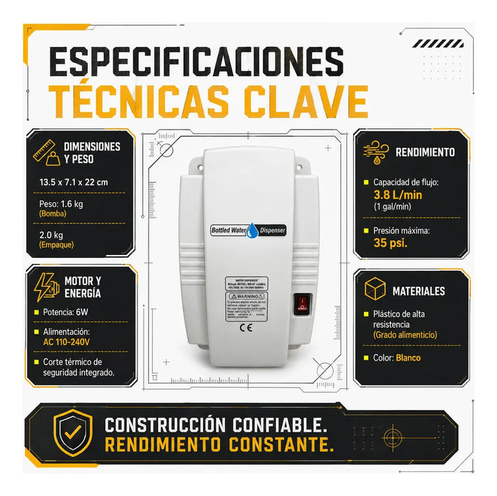 BOMBA PARA REFRIGERADOR DISPENSADOR AGUA GARRAFÓN MÁQUINA GRADO B