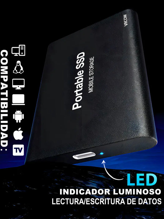 Externo Disco Duro Ssd 2tb 2000gb Sólido Mini Portátil Vrcow GRADO B