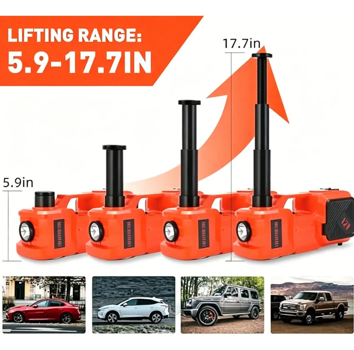 GATO HIDRÁULICO ELÉCTRICO AUTOMOTRIZ 12V 5 TON KIT 3 EN 1 - GRADO B
