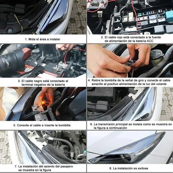 60cm Par Tira Led Drl Flexible Direccional Secuencial Auto GRADO B