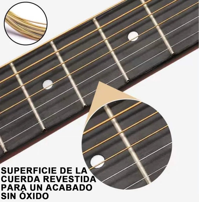 Guitarra Acustica Curva Paquete Basico De Accesorios 38in GRADO A