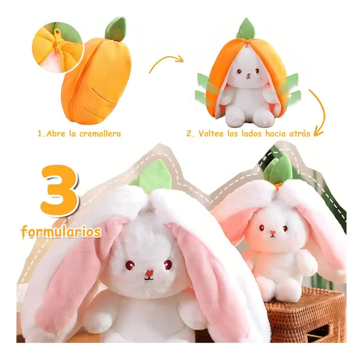 Conejo De Peluche De Zanahoria/ Fresa De Reversible