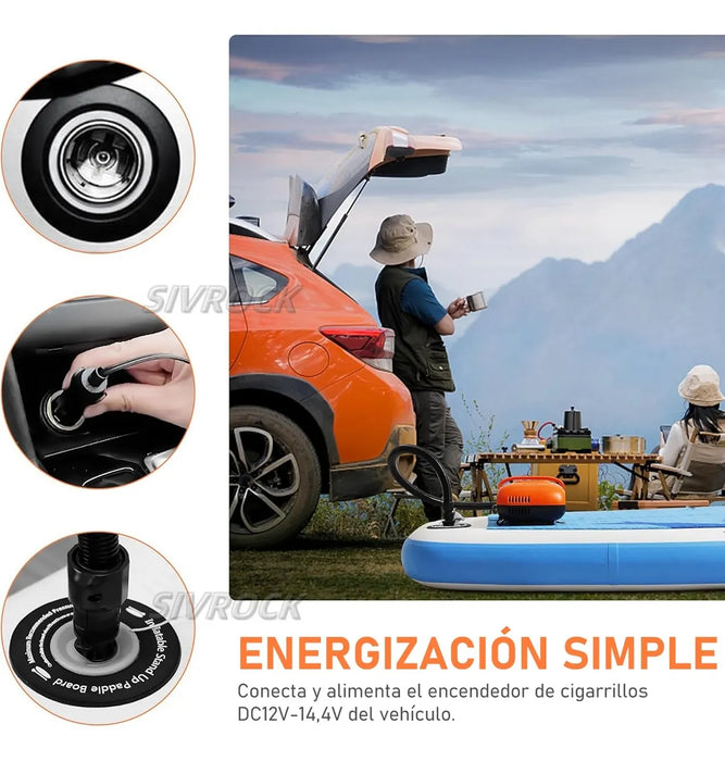 BOMBA DE AIRE ELECTRONICA PORTATIL PARA SUP PADDLEBOARD 20PSI GRADO B