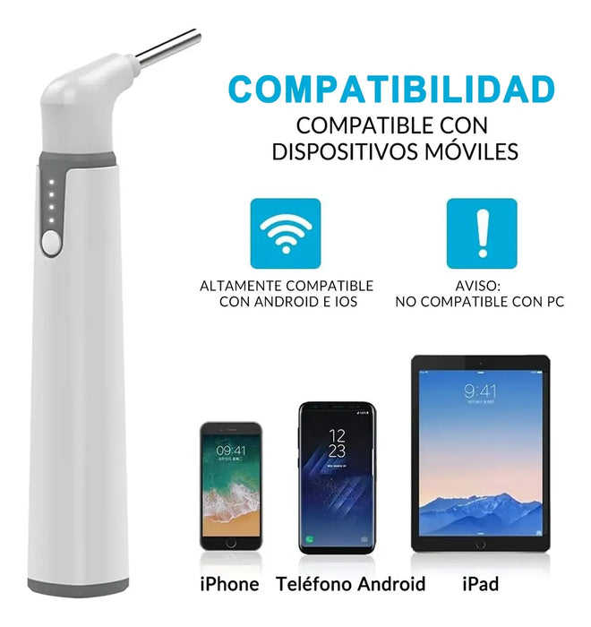 OTOSCOPIO DIGITAL RECARGABLE WIFI COMPATIBLE ANDROIDS BLANCO BLANCO GRADO B