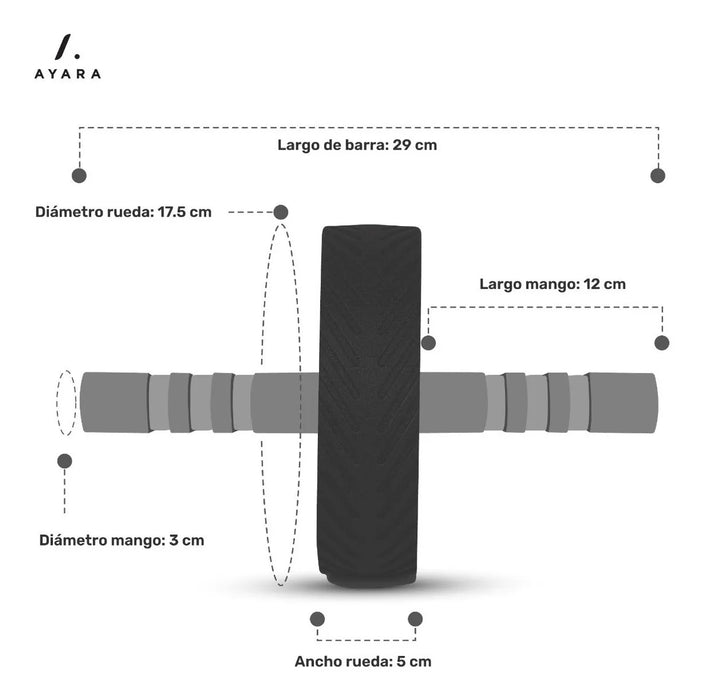 Ayara Rueda Abdominales Antiderrape 18cm Ejercicio Gym GRADO B