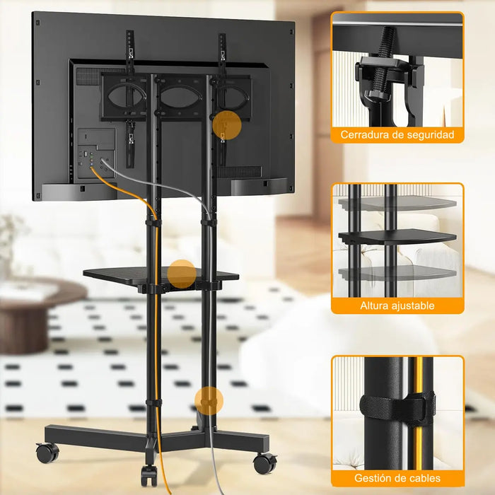 SOPORTE TV MÓVIL CON ALTURA AJUSTABLE PARA TV DE 32'' A 75'    GRADO B