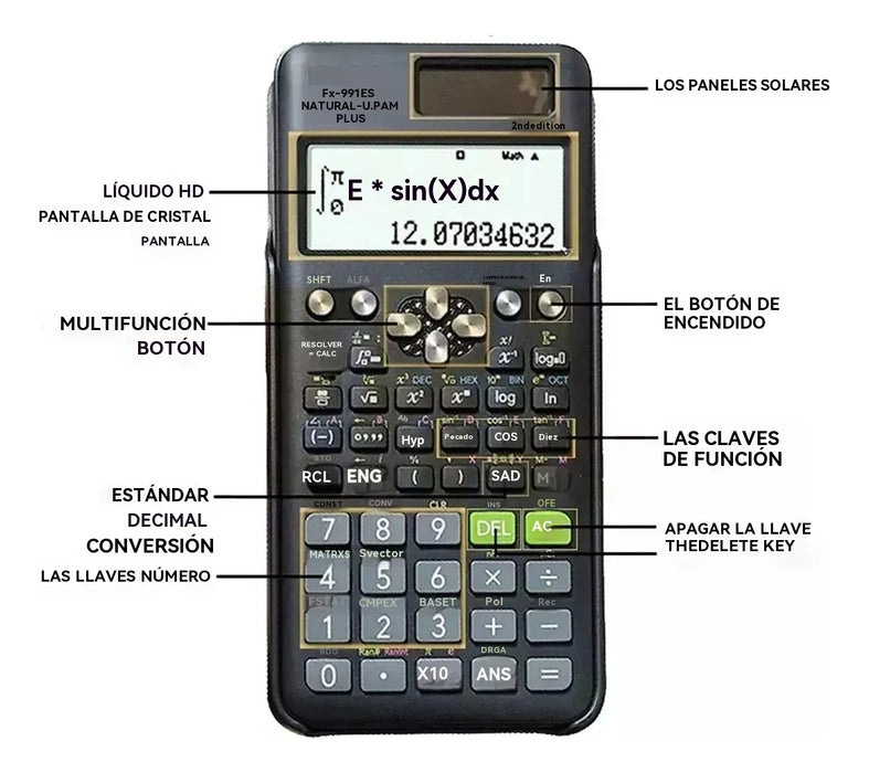 Calculadora Cientifica Fx-991es Plus En Negro Multifuncional Grado B