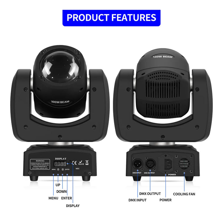 LUCES DE DJ DE CABEZA MÃ³VIL DE 120 W LED RGBW 4 EN 1 DMX GRADO A