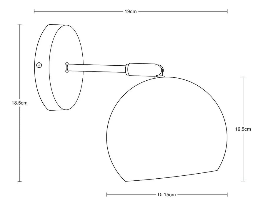 LAMPARA DE PARED LATON VANITY DE BANO 40W E27 1 LUZ GRADO B