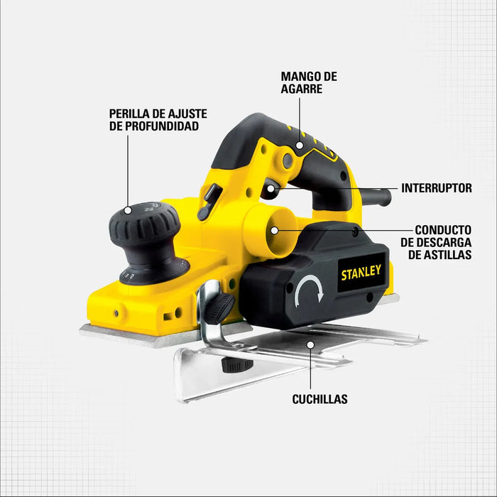 CEPILLO 3-1/4'' 750W STANLEY STPP7502-B3 COLOR AMARILLO GRADO B