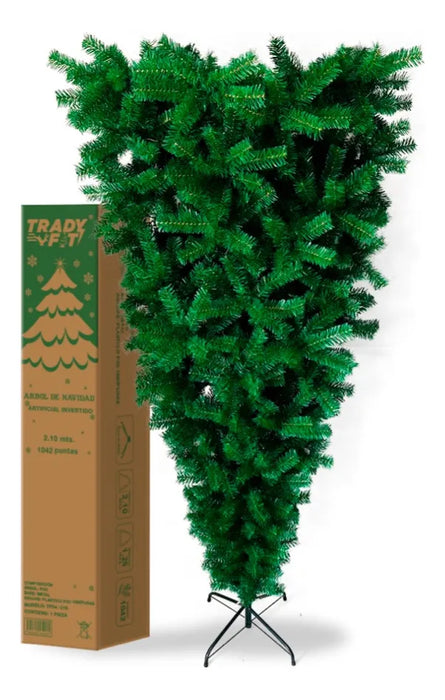 ARBOL DE NAVIDAD TRADY FIT VERDE INVERTIDO 2.10 MTS GRADO B