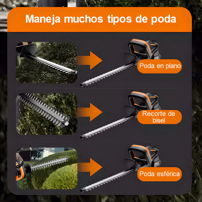 CORTASETOS ELÉCTRICO INALÁMBRICO 2200W- 2 BATERIAS Y MANGO GIRATORIO 180Â°, CORTASETOS INALAMBRICO, NEGRO Y AMARILLO, 48V... NEGRO/AMARILLO GRADO B