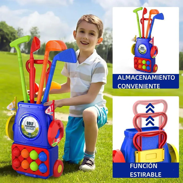 JUGUETES DE GOLF NIÑOS CON 4 PALOS DE GOLF Y 8 PELOTAS GRADO B