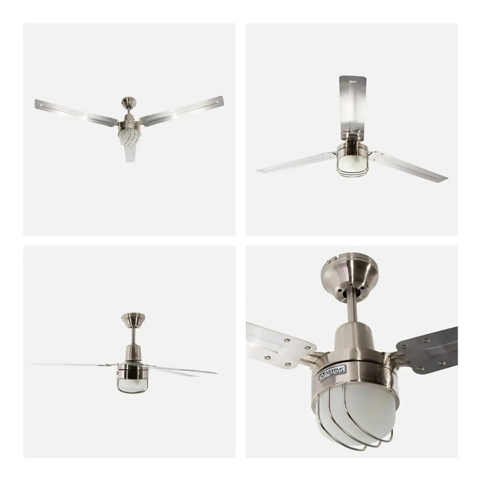 VENTILADOR DE TECHO INDUSTRIAL PLATA 54 ACERO 60W 1 LUZ CANTIDAD DE ASPAS 3 COLOR DE LA ESTRUCTURA PLATEADO COLOR DE LAS ASPAS PLATEADO DIÃ¡METRO 54 GRADO B