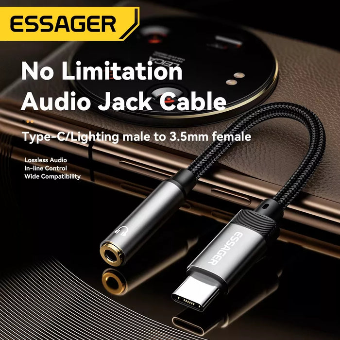Adaptador USB 3 1 Tipo C a Auxiliar 3.5 Audífono Micrófono GRADO B