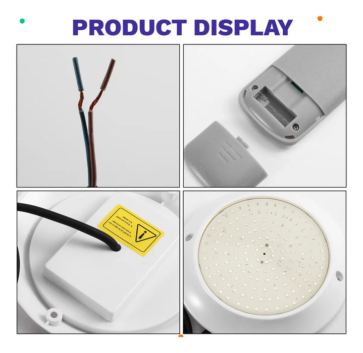 LUZ PISCINA GRANDE 36W RGB IP68 REMOTO JARDÍN ESTANQUE  1PC 1 GRADO B