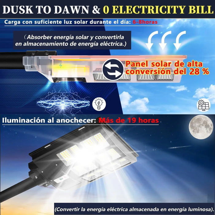 Lámpara Solar Gefolly 3600w Led Blanco 6500k Pared Exterior Grado A