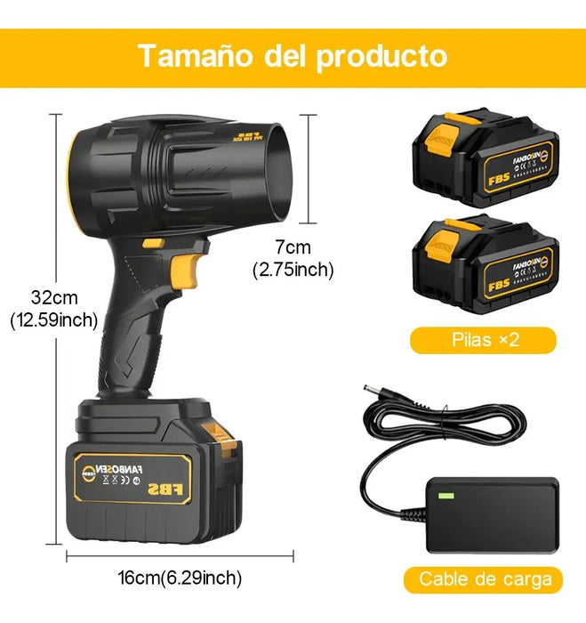 SOPLADORA DE AIRE TURBINA INALAMBRICA ELECTRICA 2 BATERÍ­AS NEGRO GRADO B