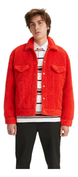 CHAMARRA TRUCKER JACKET SHERPA LEVI'SÂ® A6056-0002 (ROJO/ROSA) L GRADO B