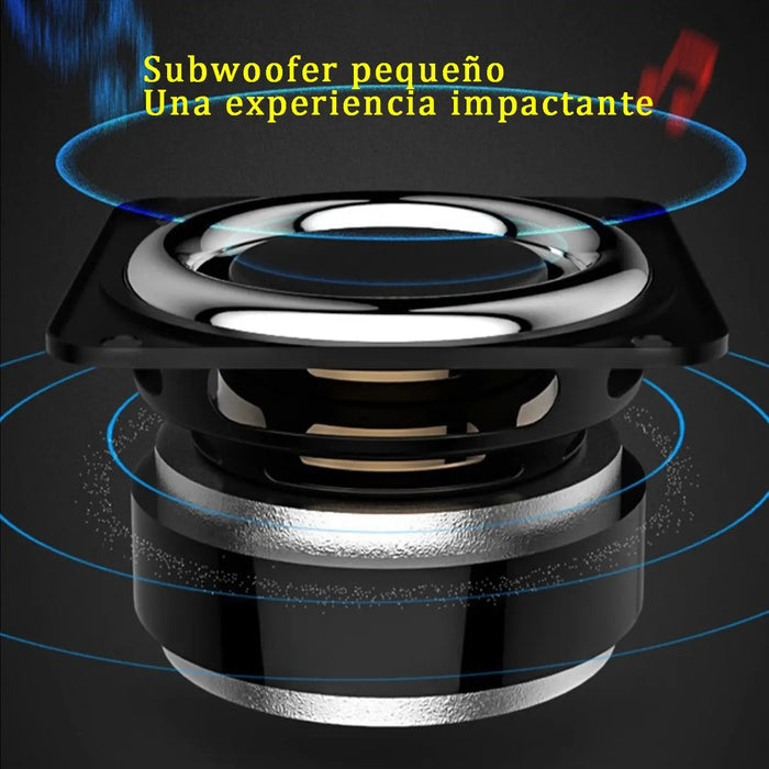 🎶Mini Bocina Bluetooth Portátil TWS | Luz LED, Radio FM y Sonido Estéreo GRADO A🔥