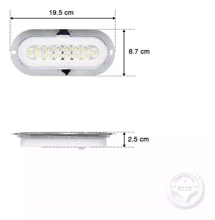 plafon ovalado 12 led alta baja estrobo 12 24v blanco led Grado B