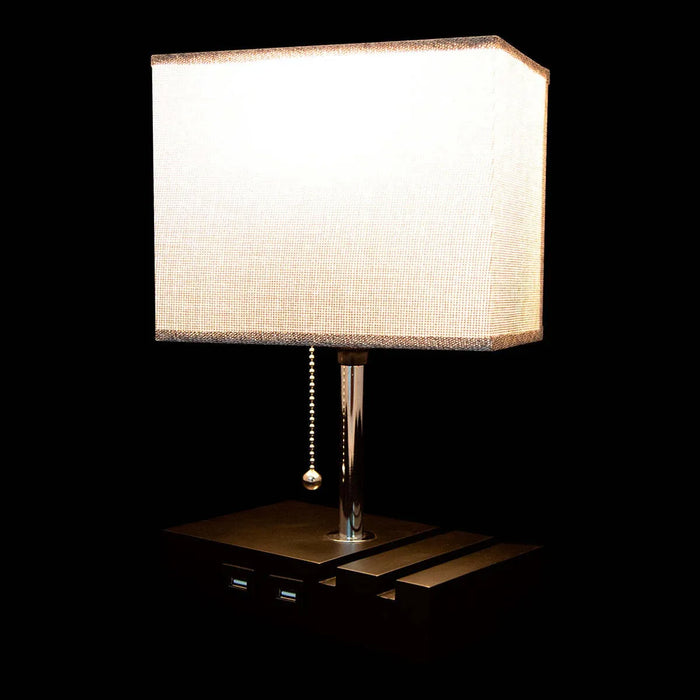 LÃ¡mpara De Mesa 2 Cargadores De Puerto Usb E27 40w