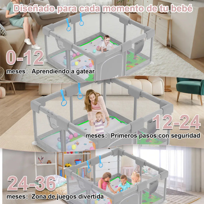 CORRALITO PARA BEBE CORRAL 1.2M X 1.2M DE JUEGOS BEBÉS NIÑOS  GRADO A