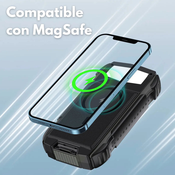 POWER BANK BATERIA SOLAR 20,000MAH CARGA INALAMBRICA NARANJA GRADO B