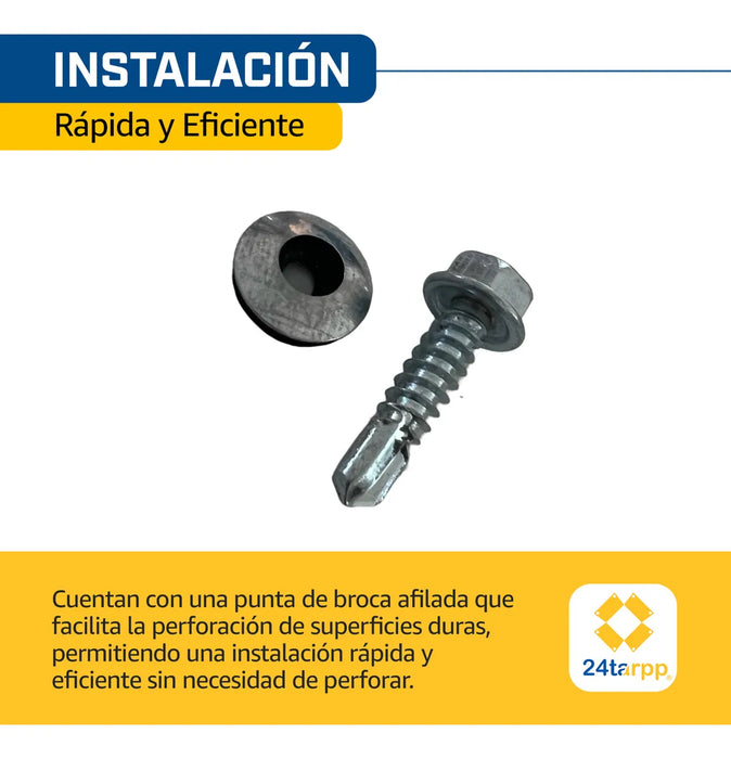 Kit 10 Pija Punta De Broca 1pul Tornillo Para Lonas Y Mallas