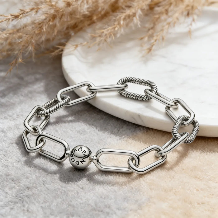 PANDORA PULSERA CUBANA PLATA 925 NEUTRA PARA MUJER GRADO B