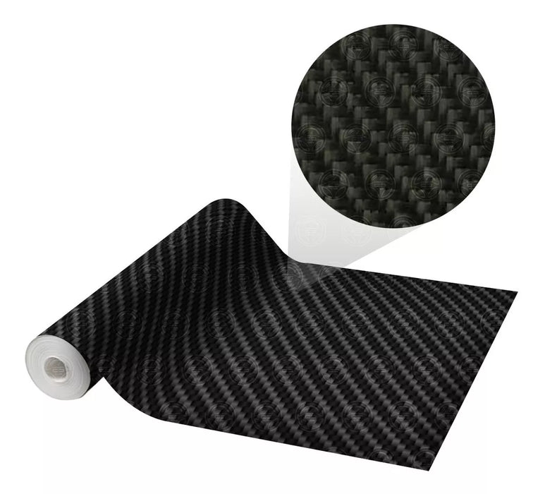 Vinil Automotriz Fibra De Carbono Negro 152 Cm X 30 Cm 3439 GRADO B