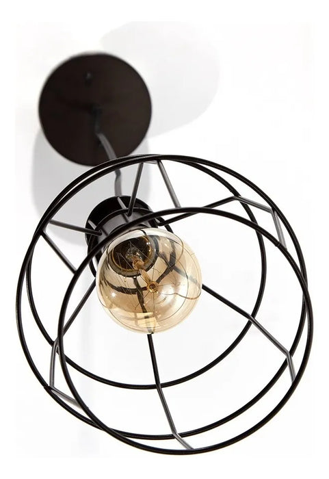 LÃ¡mpara Colgante Vintage Negro Mate 60w E27 1 Luz