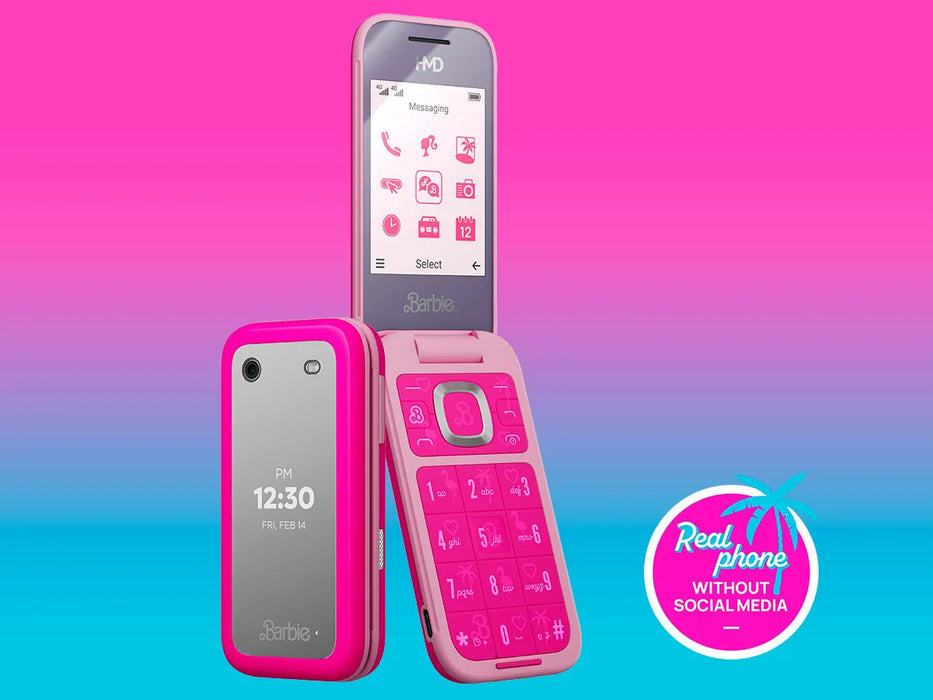 HMD BARBIE TELÉFONO FLIP ROSA CLARO 4G 128MB DESBLOQUEADO DUAL SIM 2 GRADO B