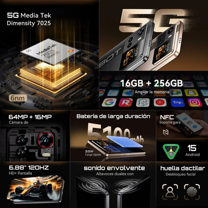 CUBOT KONGKONG X100 GOLD 8 GB RAM 256 GB GRADO B