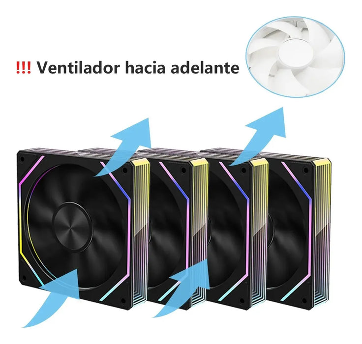 KIT DE 6 VENTILADORES PC GAMER, DISIPADORES DE CALOR RGB DE 4 GRADO A.