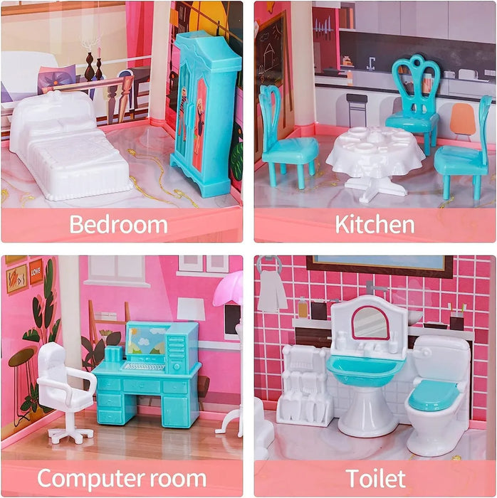 Casita Casa De MuÃ±ecas Castillo De Princesa Miniatura Diy GRADO B