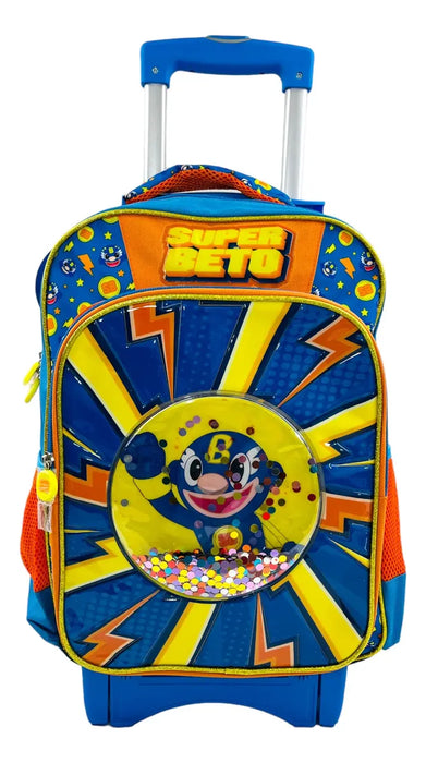 Mochila Rodante Con Carrito Escolar Primaria Bely Y Beto - Super Beto Burbuja Confetti GRADO B