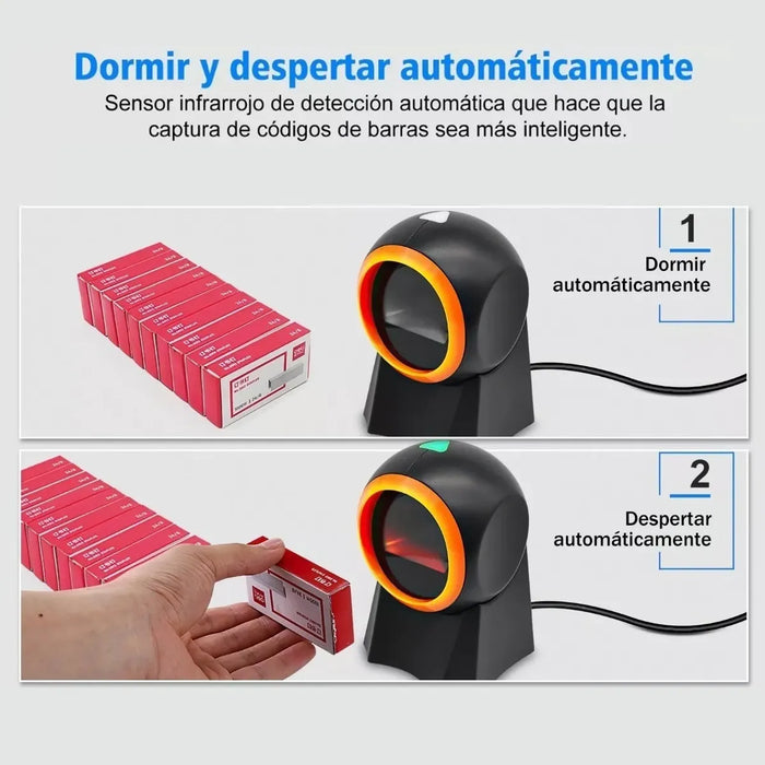 LECTOR CODIGO BARRAS OMNIDIRECCIONAL 1D2DQR USB SCANNER