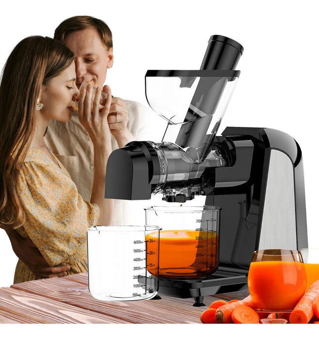 EXTRACTOR DE JUGOS EXPRIMIDORA DE JUGOS DE MASTICACIÓN LENTA NEVASHEL KITCHEN AD-26 EXPRIMIDOR DE PRENSADO EN FRÃ­O PARA VERDURAS Y FRUTAS, ZANAHORIAS, POTENTE Y SILENCIOSO FACIL USAR Y LIMPIAR GRADO B